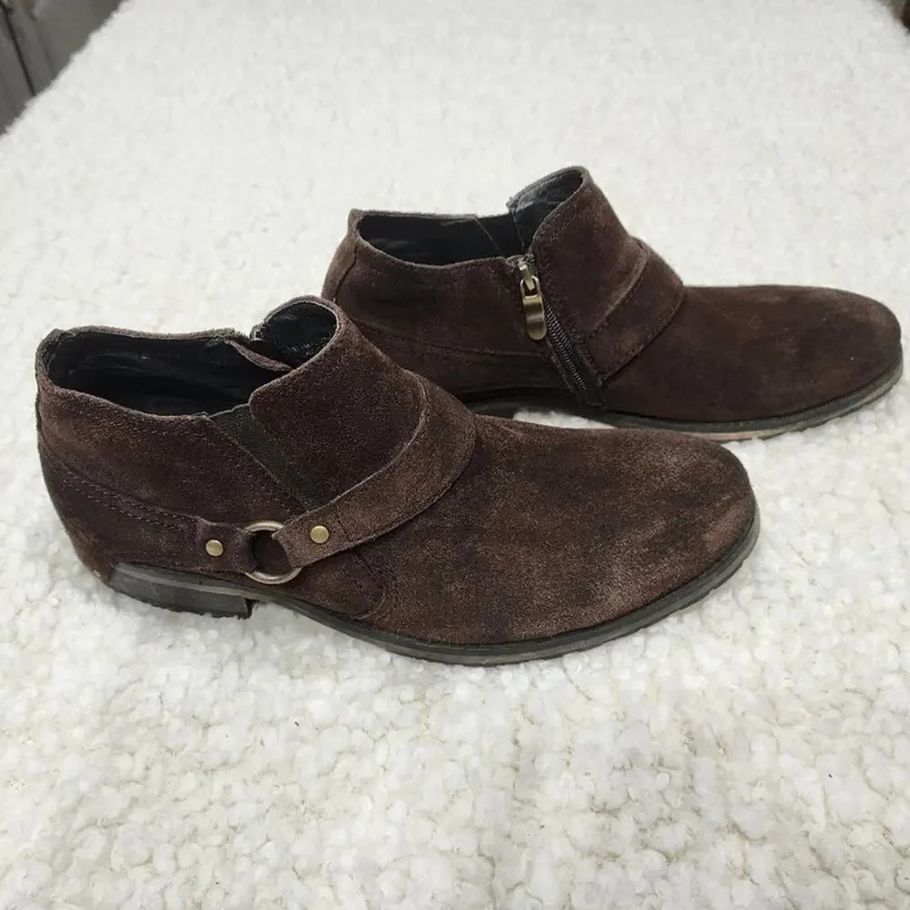 Donald J. PLINER Bakula chocolate brown suede leather boots size‎ 8